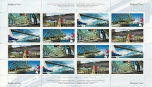 qq BRIDGES ARCHITECTURE = DOUBLE SIDE MINIATURE SHEET OF 16 CANADA 2005 #2100-03 - Picture 1 of 2
