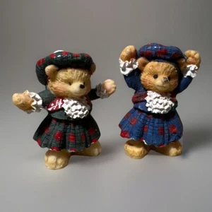 2 Vintage Scottish Resin Teddy Ornamente 6 cm - Bild 1 von 1