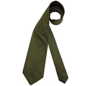 KARL LAGERFELD Green/Gold Geometric Silk LUXURY Tie ITALY - Picture 1 of 4