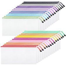 28pcs Pencil Zipper Pouch Small Organizing Bags 9.2 x 4.5 Inches in 14 Colors...