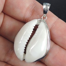 COWRIE SHELL & 925 Sterling Silver Pendant Jewellery, Cowry