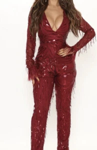 Fashionova Overall Bordeauxrot Party Größe S NEU - Bild 1 von 2