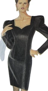 1980s Puff Sleeve Sweetheart Princess Dress Formal New Look 6635 Sewing Pattern - Picture 1 of 3