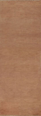 Durable Contemporary Gabbeh Solid Design Wool Rug Runner - Made to Last! 3x10 ft - Image 1 of 4