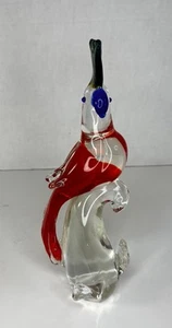 Cristal de Murano cacatúa roja. Absolutamente una hermosa obra de arte coleccionable. - Imagen 1 de 9