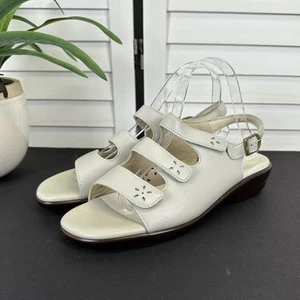 SAS Tripad Comfort Quatro Slingback Sandalen Knochen Creme Lasercut Schuhe Größe 9 W - Bild 1 von 9