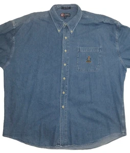 Herren XXL CHAPS RALPH LAUREN Classic Fit Denim LS Hemd mit Chaps Wappen Blau Jeans - Bild 1 von 8