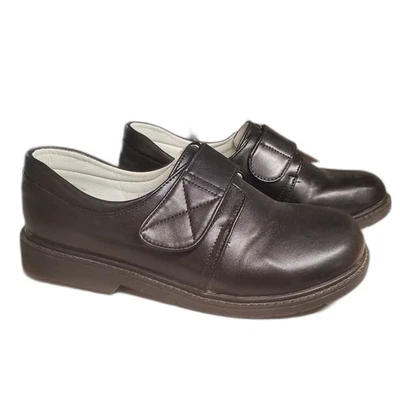 Zapatos Oxford Niños Talla 3.5 EE. UU. Negro Brillante Fácil de Gancho y Ojo - Imagen 1 de 4
