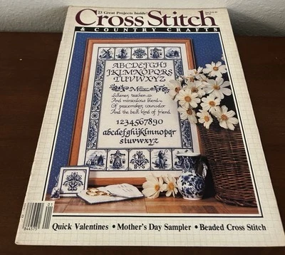 Cross Stitch and Country Crafts Magazine Jan Feb 1986 Valentines Mother’s Day - Image 1 of 4
