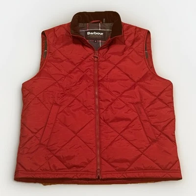 Chaleco acolchado Barbour Finn chaleco para hombre M rojo naranja acolchado cremallera completa chaqueta Foto 1 de 3