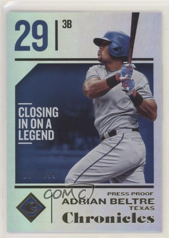2018 Panini Chronicles Press Proof /299 Adrian Beltre #34 HOF - Image 1 of 2