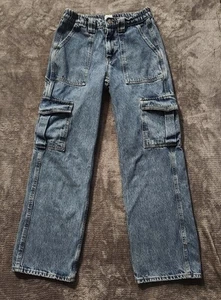 BDG Urban Outfitters Skate Womens Jeans, Elastic Waist, Sz 26, Cargo Pockets - Picture 1 of 9