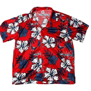 Washington Capitals NHL Floral Button Up Shirt Mens XL Hockey - Picture 1 of 8