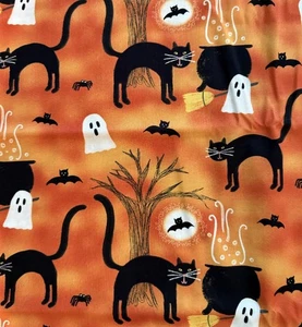 Wilmington by Katie Doucette SPOOKY VIBES Fabric Halloween Cat Ghost 45” W BTY - Picture 1 of 3