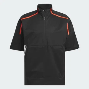 NEW Mens $110 ADIDAS Core Provisional Short-Sleeve 1/2-Zip Golf Jacket Black XL - Picture 1 of 13