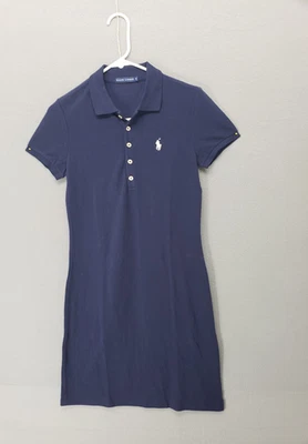Ralph Lauren Women Polo Shirt Dress Small Navy Pony Logo Short Sleeve Button Up - Image 1 of 4