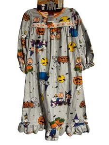 Camisón Peanuts Halloween Niño Niñas 3T Snoopy Gris Estampado Calabaza - Imagen 1 de 7