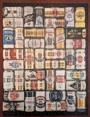 Vintage Springbok What’s Your Pleasure? Jigsaw Puzzle Beer Cans Complete 500+ PC - Image 1 of 4