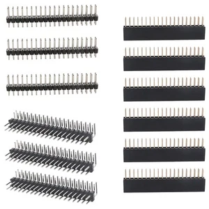 12PCS 40 Pin GPIO Header Kit 20X2 Pins Right Angle GPIO Header Socket for 9259 - Afbeelding 1 van 8