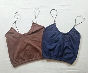 Free People Intimate Skinny Strap Tube Top Crop Tank Ribbed Gr. XS 2-teiliges Set - Bild 1 von 6