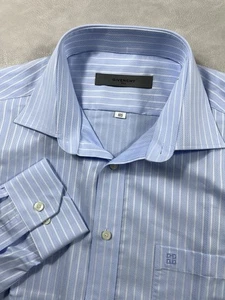 Givenchy Button Up Shirt Size 105 Blue Striped Designer Long Sleeve - Picture 1 of 9