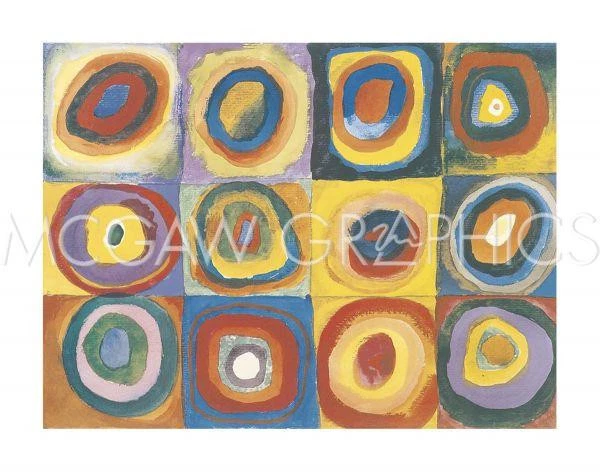Farbstudie Quadrate Abstract Art, Wassily Kandinsky, Wall Decor Print 11" x 14" - Image 1 of 1