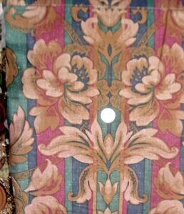 Semi-sheer Floral Fabric Single Curtain Panel 27 x 64" Use or Repurpose - Picture 1 of 3