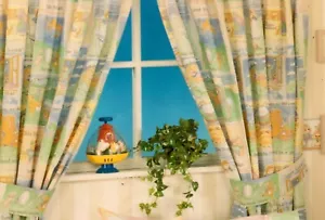 Cortinas plisadas lápiz sin forrar de 66"" x 54"" rimas para bebé diseño vintage niños - Imagen 1 de 2