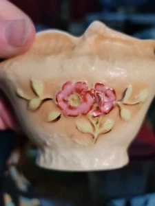 Vintage Ceramic Pottery Flower Vase Hand Painted 2 Sides - Picture 1 of 18