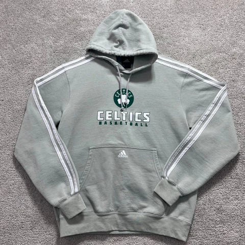 Adidas Celtics Shirt Mens Small S Gray Sweatshirt Hoodie Pullover Basketball Cover