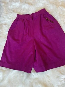 ECSAINE PLAZA Shorts Japanese Leather Suede Vintage Shorts Magenta High Rise - Bild 1 von 8