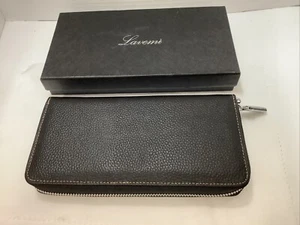 Lavemi Women RFID Blocking Leather Large Capacity Zip Around Wallet Phone Black - Picture 1 of 5