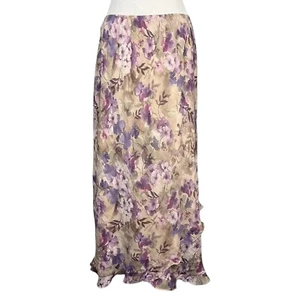 Vintage Y2K Maxi Skirt Womens Medium Floral Print Fairy Cottagecore Flowy Long - Picture 1 of 12