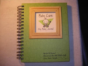 Baby Care, My Baby Journal - Avacado (Green) Hard Cover w/pruple or yellow widow - Picture 1 of 12