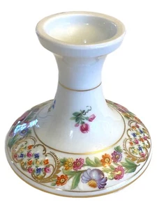 Dresden Schumann Bavaria Chateau Porcelain Candlestick Holder 3 1/2" Gold Floral - Picture 1 of 9
