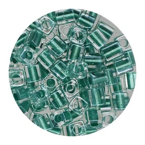 Cuentas cuadradas de vidrio Japón 4 mm cubo Miyuki forrado de cristal azulado - Imagen 1 de 2