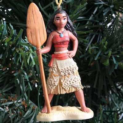 2016 Custom Disney Moana Movie Princess Moana w/ Paddle Christmas Ornament PVC  - Image 1 of 3