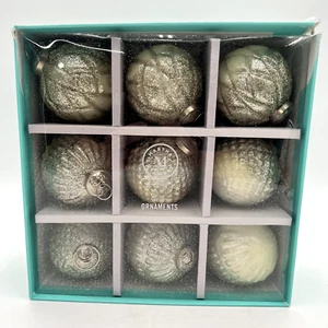 Martha Stewart Gold Glitter Christmas Ornaments Set Of 9 holiday - Picture 1 of 7