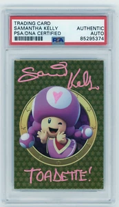 PSA Signed Samantha Kelly Super Mario Trading Card Golden Card Toadette 152 - Picture 1 of 2