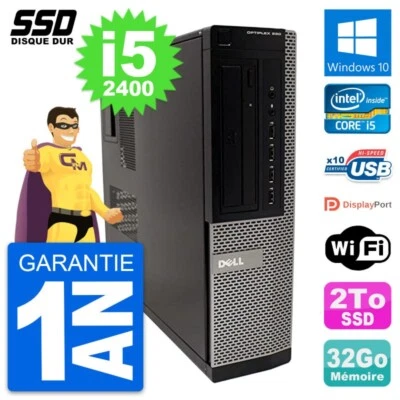 PC Dell OptiPlex 990 DT Intel Core i5-2400 RAM 32GB SSD 2TB Windows 10 Wifi - Bild 1 von 4