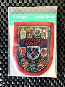 OSTERREICH AUSTRIA BORDADO COSER EN PARCHE 2 1/2" X 3 1/4" NUEVO EN CAJA - Imagen 1 de 2