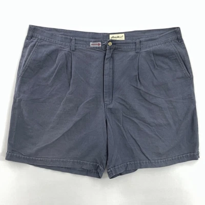 Eddie Bauer Mens Chinos Shorts Blue Pleated Front Pockets Classic Rise Big 48 - Image 1 of 4