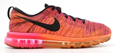 Mujer Nike Flyknit Air Max Zapatos para Correr Talla 10 Rosa Naranja Negro 620659-800 Foto 1 de 4