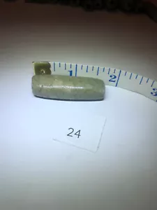 "Autentico tubolare di giada fine lucida precolombiano Maya 1,5'"" x 3/8" - Foto 1 di 4