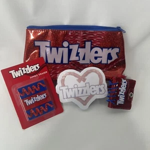 Juego de útiles escolares estacionarios Twizzlers estuche para lápices cuaderno borrador nota adhesiva - Imagen 1 de 7