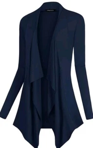 Cárdigan para mujer Urban CoCo drapeado delantero abierto manga larga azul marino XL - Imagen 1 de 9