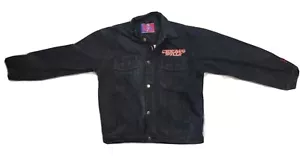 Vintage Chicago Bulls Embroidered Black Jean Jacket XL *READ* NBA Pro Player - Picture 1 of 9