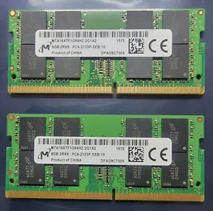 Micron PC4-17000 PC4 2133P 16GB 2X8GB DDR4 2RX8 2133MHz 260pin Laptop Memory  - Picture 1 of 1