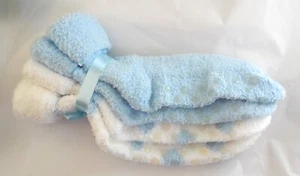 Neu mit Etikett blau & weiß Mirabeau superweiche feuchtigkeitsspendende Hausschuhe Socken Mädchen Damen - Bild 1 von 5