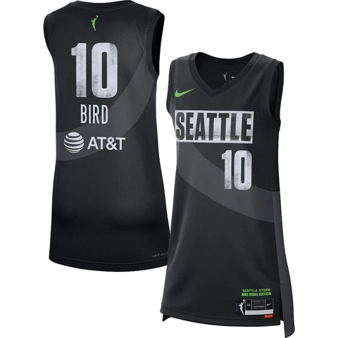 Seattle Storm Sue Bird #10 Nike Women's Black WNBA Rebel Edition Player Jersey Cover